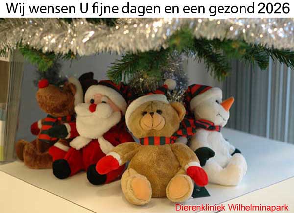 Wij wensen u en uw huisdier fijne feestdagen en een gezond en gelukkig nieuwjaar
